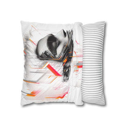 Futuristic Art Pillowcase - Modern Home Decor, Geometric Throw Pillow, Gift for Tech Lovers, Contemporary Accent Cushion