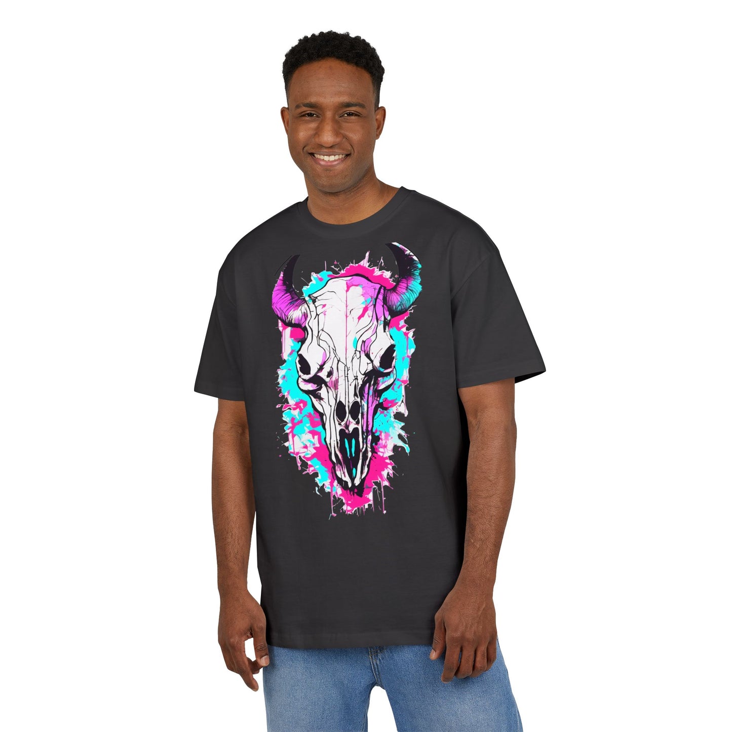 Vibrant Skull Graphic Tee for Art Lovers, Casual Wear, Unique Gift, Festival Apparel, Street Style Fashion