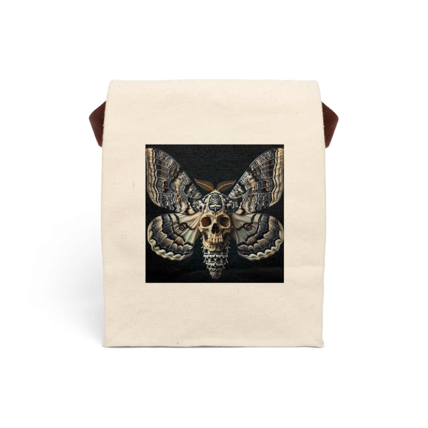 Skull Moth Lunch Bag - Gothic Tote, Eco-Friendly Lunchbox, Unique Gift for Her, Perfect for School or Work