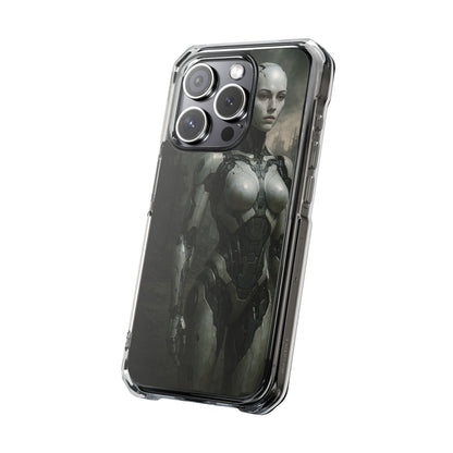 Futuristic Phone Case, Clear Impact Case with Sci-Fi Design, Smartphone Protection, Cyberpunk Aesthetic, Gift for Tech Lovers