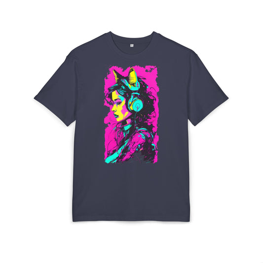 Vibrant Music Lover's Tee, Unisex Heavy Oversize Tee, Trendy Graphic Shirt, Colorful Art Top, Perfect for Festivals and Gifts