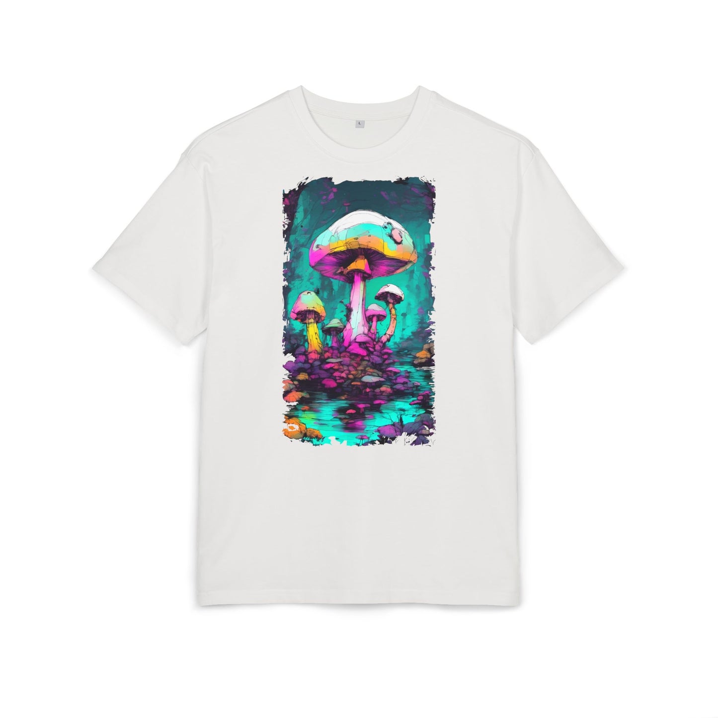 Psychedelic Mushroom Unisex Oversized Tee, Retro Graphic T-Shirt, Festival Wear, Street Style, Unique Gift for Nature Lovers