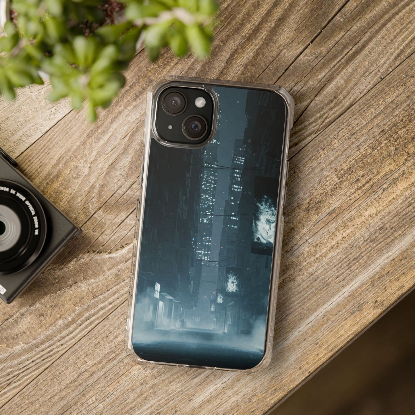 Magnetic Clear Impact Cases for Phones | Urban Nightscape Design | Unique Phone Accessories, Gift for Tech Lovers, Protective Cases