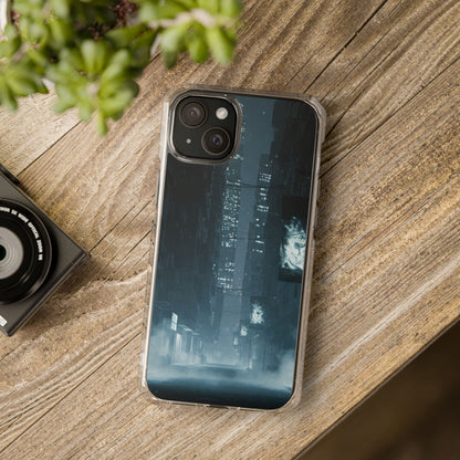 Magnetic Clear Impact Cases for Phones | Urban Nightscape Design | Unique Phone Accessories, Gift for Tech Lovers, Protective Cases
