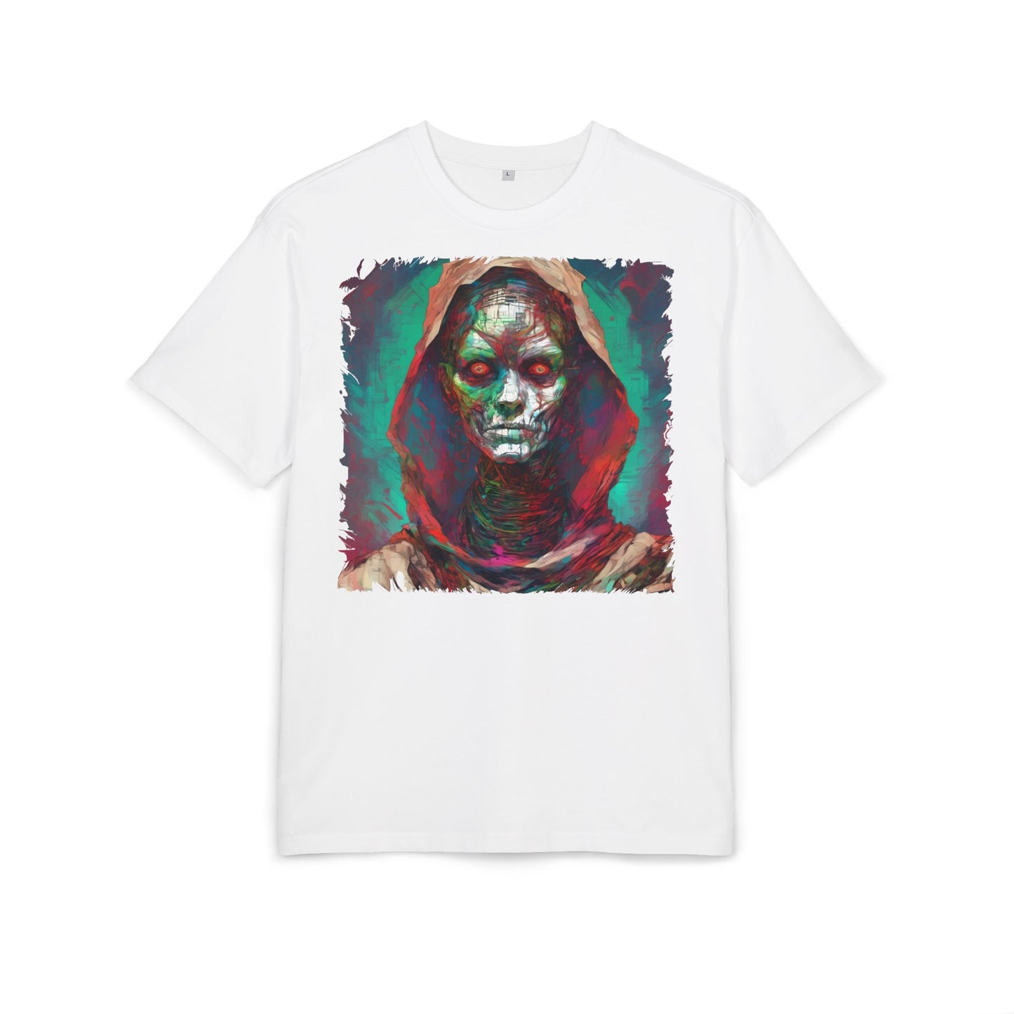 Eerie Oversize Tee, Unisex Graphic Shirt for Horror Lovers, Streetwear, Unique Gift for Halloween, Casual Wear, Art Tee