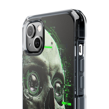 Gothic Skull Phone Case, Cyberpunk Design, Clear Impact Protection, Unique Gift for Him, Halloween Accessories, Tech Lover