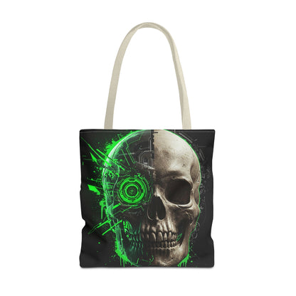 Edgy Skull Print Tote Bag | Perfect for Gamers, Halloween, and Festivals | Stylish Reusable Bag, Fashion Tote, Unique Gift