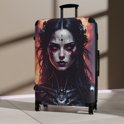 Futuristic Travel Suitcase with Bold Design, Stylish Luggage for Adventurers, Unique Carry-On for Travelers, Great Gift for Geeks