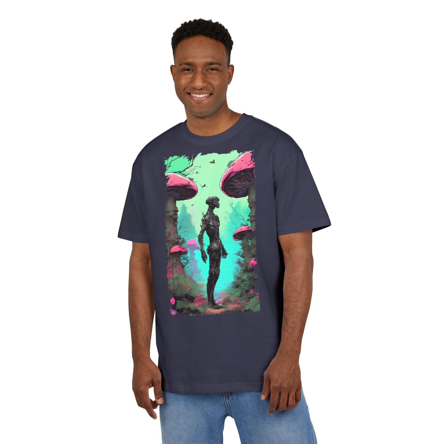 Psychedelic Mushroom Tee, Unisex Oversize Shirt, Trendy Graphic T-shirt, Casual Wear, Festival Attire, Unique Gifts