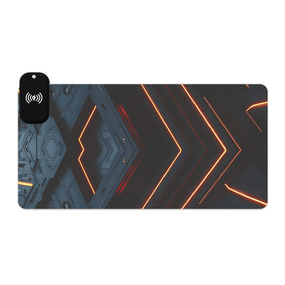 LED Gaming Mouse Pad with Wireless Charging, RGB Desk Mat for Gamers, Computer Accessories, Gaming Setup Essentials, Gift for Tech Lovers