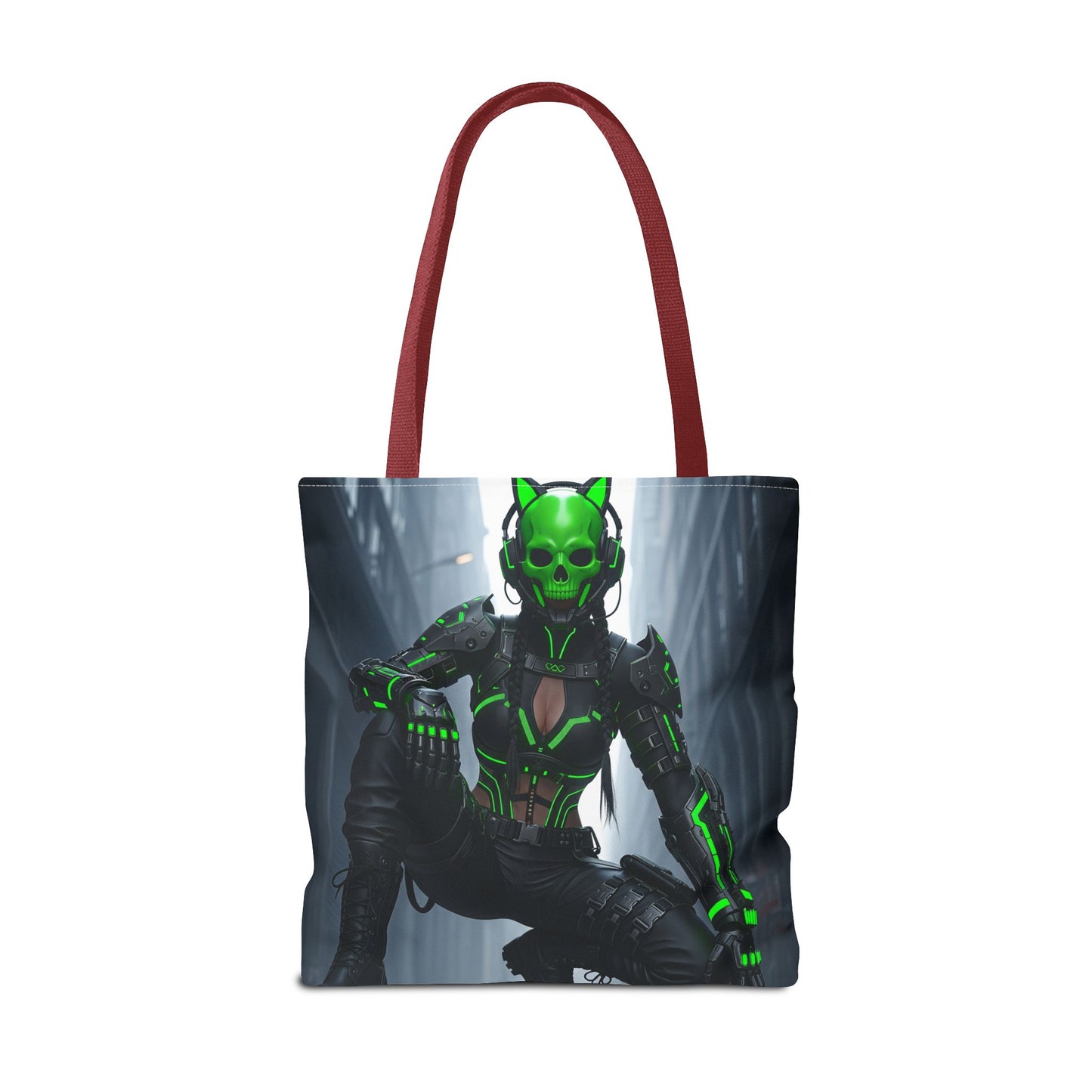 Futuristic Skull Tote Bag - Stylish Eco-Friendly Shopping Bag, Perfect for Casual Outings, Gifts, and Everyday Use