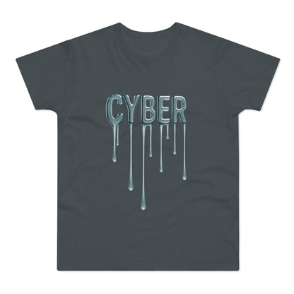 Cool Drippy Cyber T-Shirt, Unisex Graphic Tee, Casual Wear, Tech Enthusiast Gift, Trendy Streetwear for All Occasions