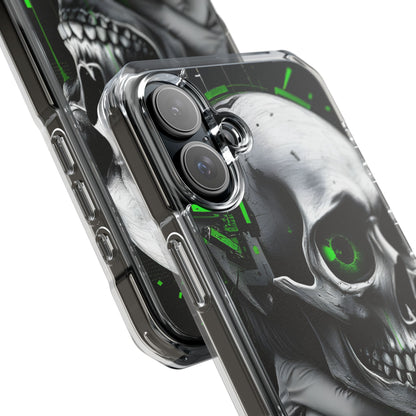 Edgy Skull Phone Case - Magnetic Clear Impact Cases, Unique Phone Cover, Goth Accessory, Halloween Gift, Stylish Tech Protection