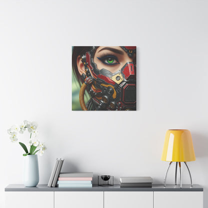 Stretched Canvas Art Print, Futuristic Wall Decor, Cyberpunk Artwork, Modern Home Decor, Unique Gift for Tech Lovers