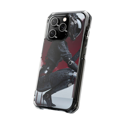 Cyber Design Magnetic Phone Case, Clear Mobile Cover, Gothic Style, Halloween Gift, Celestial Protection Accessory