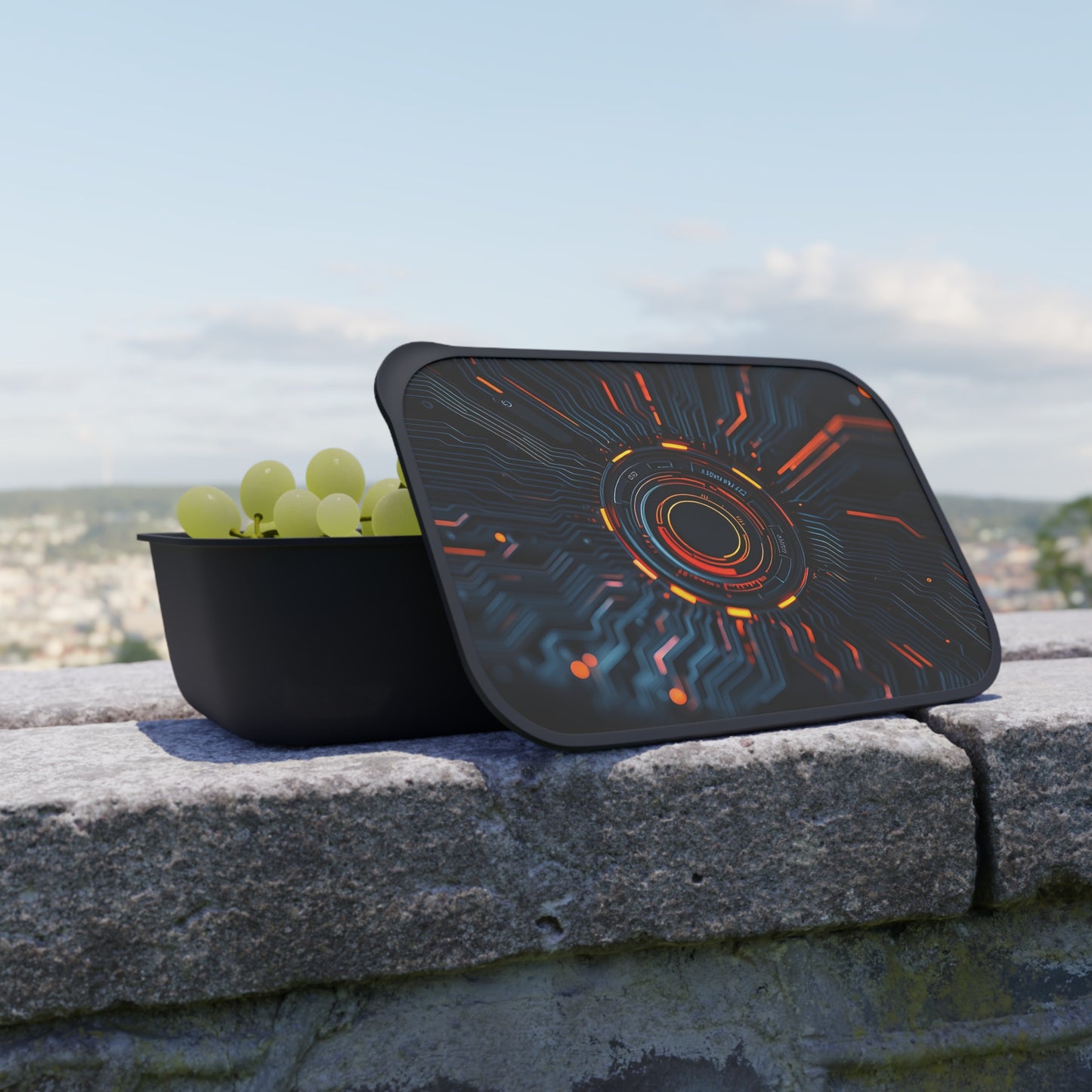Futuristic Bento Box, Sci-Fi Lunch Container, Meal Prep Box, Geeky Food Storage, Cyberpunk Utensils Set