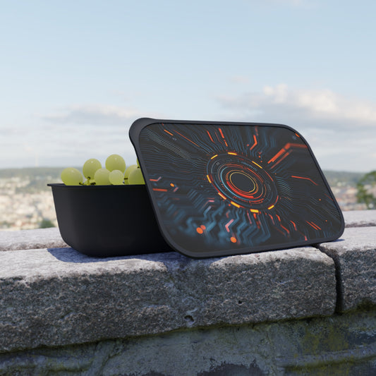 Futuristic Bento Box, Sci-Fi Lunch Container, Meal Prep Box, Geeky Food Storage, Cyberpunk Utensils Set
