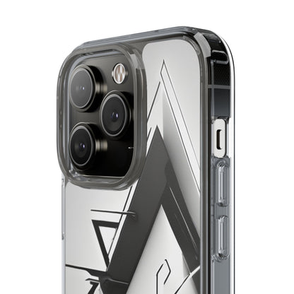 Clear Phone Case with Abstract Edgy Design Print