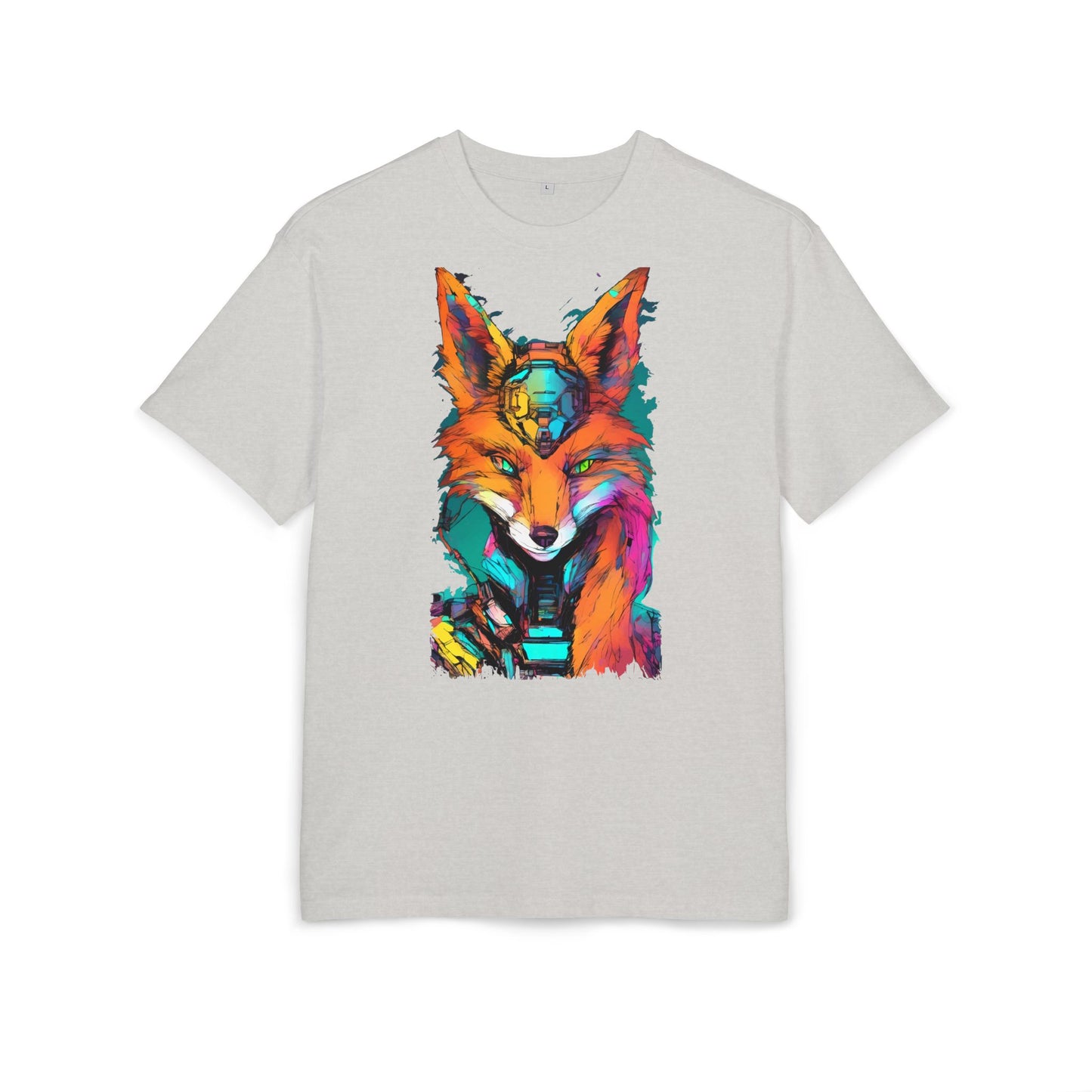 Vibrant Fox Graphic Oversized Tee, Unisex Streetwear Shirt, Unique Gift for Animal Lovers, Casual Wear, Colorful Art Tee
