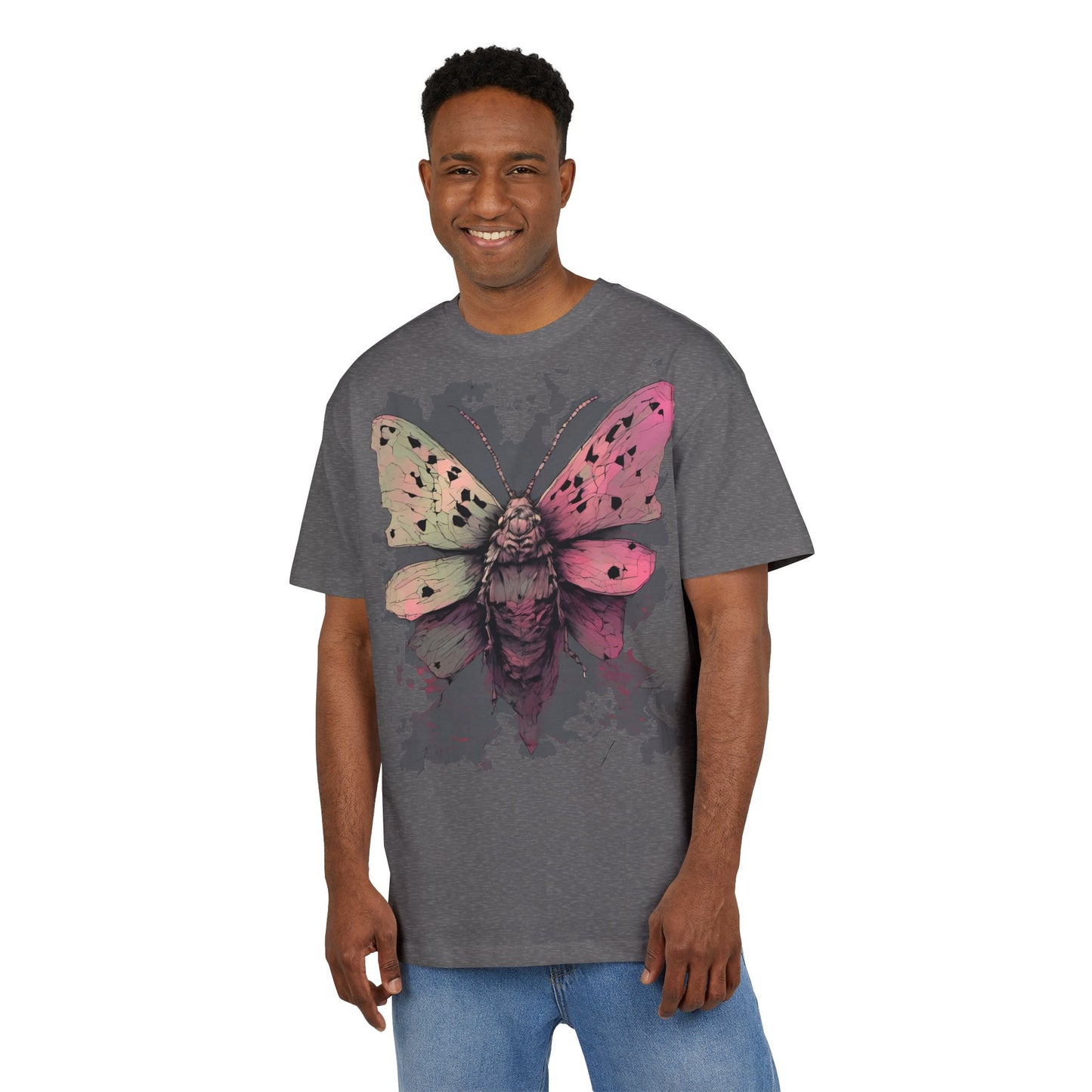 Moth Art Unisex Oversized Tee, Graphic T-Shirt, Nature Lover Gift, Everyday Wear, Summer Style