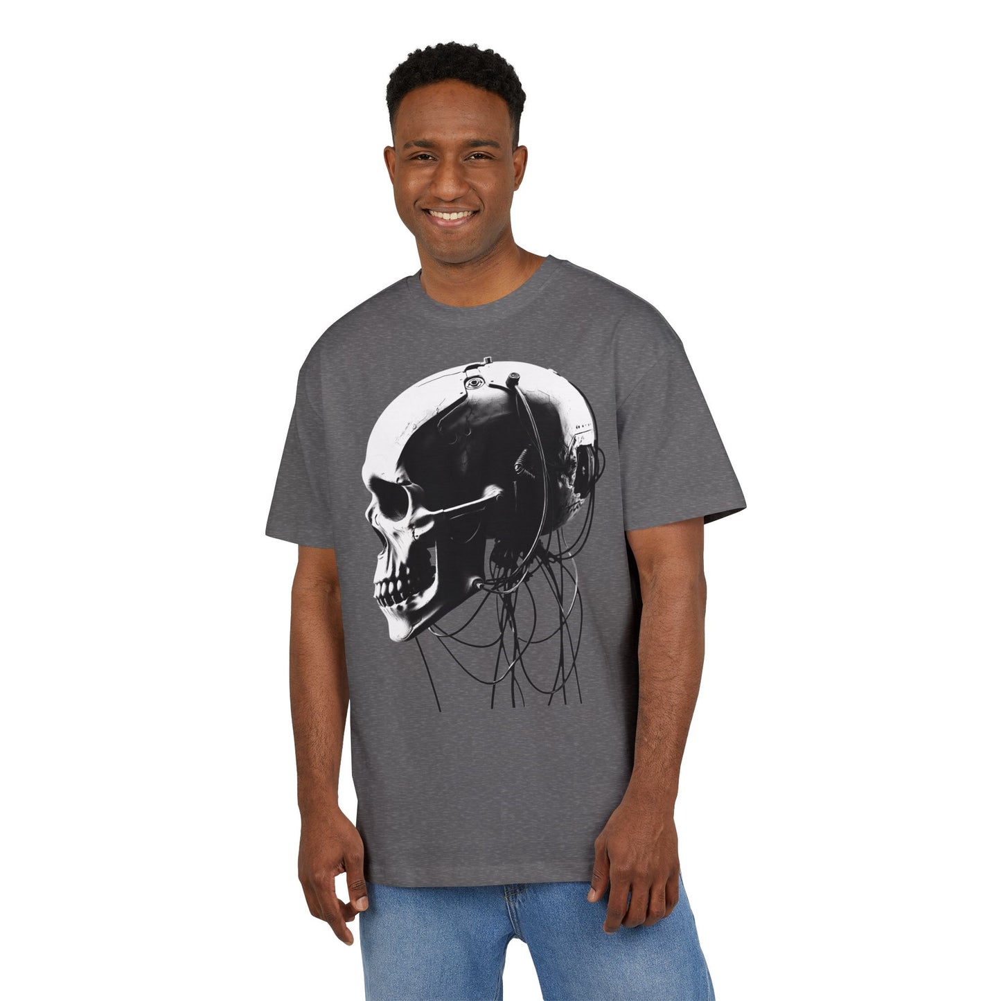 Unisex Skull Graphic Oversize Tee - Bold, Edgy Style for Casual Wear