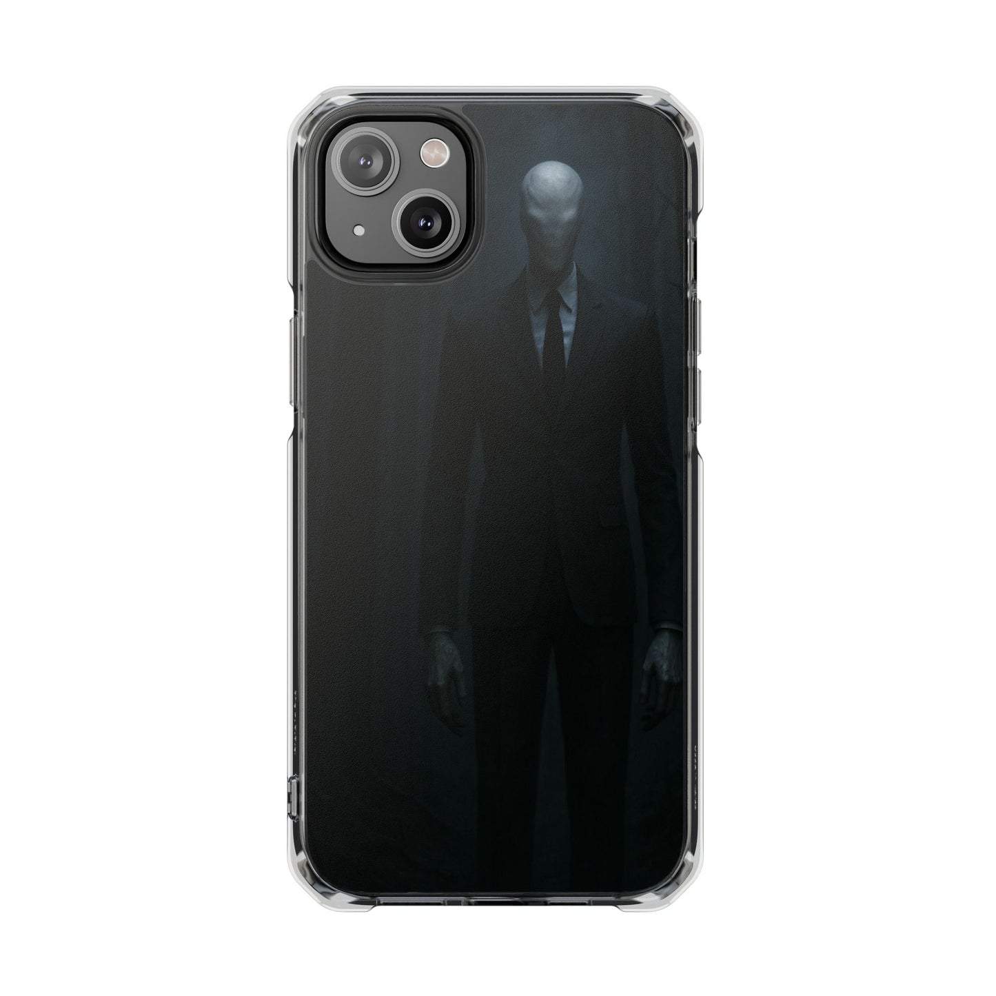 Sleek Phone Case with Minimalist Horror Design of Slenderman, Slim Protective Case, Unique Gift for Horror Lovers, Clear Impact-Resistant Case