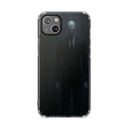 Sleek Phone Case with Minimalist Horror Design of Slenderman, Slim Protective Case, Unique Gift for Horror Lovers, Clear Impact-Resistant Case