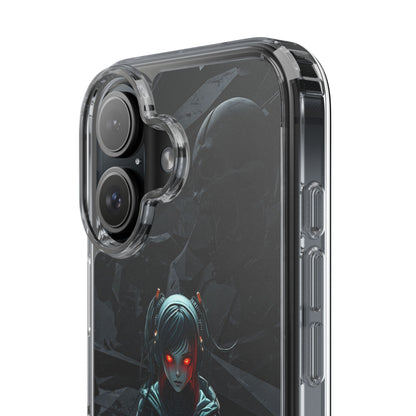 Futuristic Clear Phone Case with Cyberpunk Design - Edgy and Stylish
