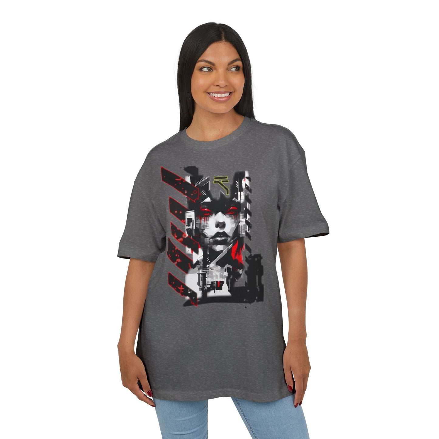 Unisex Heavy Oversize Tee with Urban Art Design - Streetwear Style Tee