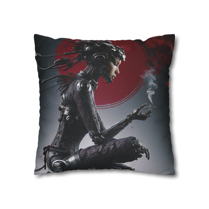 Futuristic Robot Love Pillowcase, Cyberpunk Decor, Gift for Tech Lovers, Modern Home Accent, Unique Housewarming Present