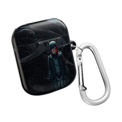 Edgy AirPod Case for Teens, Stylish Headphone Cover, Trendy Tech Accessory, Perfect for Gift Giving, Black Minimalist Design