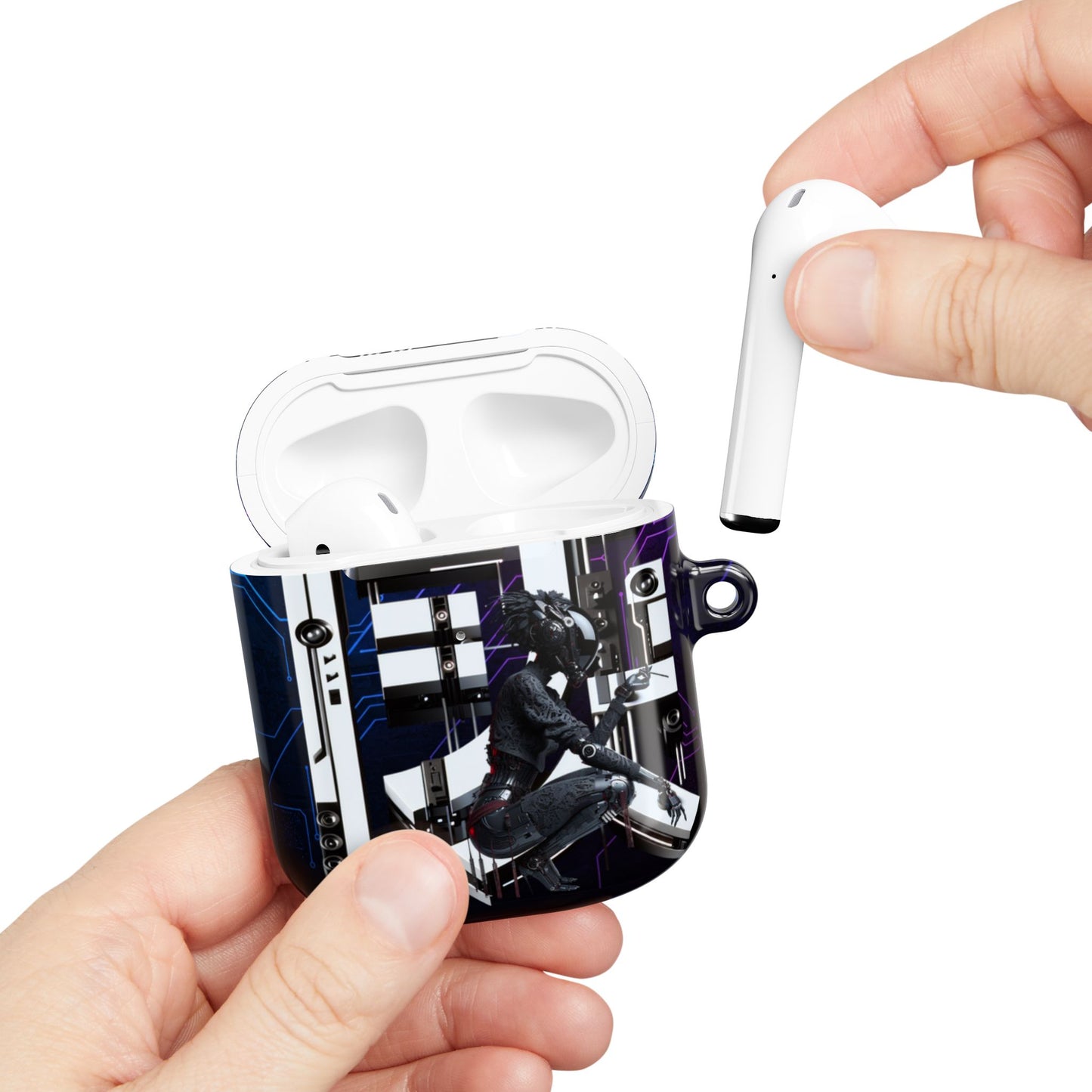 Futuristic AirPod Cases, Tech Accessory, Wireless Earbud Holder, Gift for Tech Lovers, Stylish Protector, Unique Design