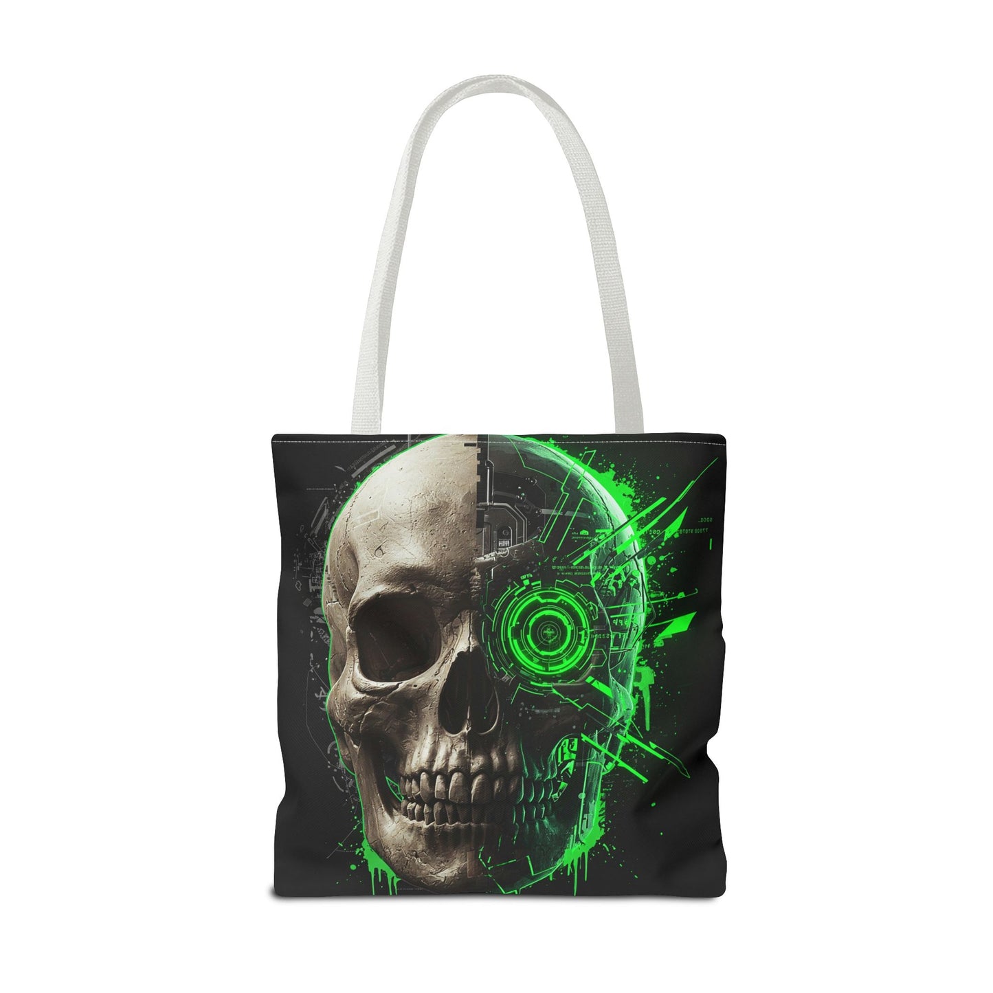 Edgy Skull Print Tote Bag | Perfect for Gamers, Halloween, and Festivals | Stylish Reusable Bag, Fashion Tote, Unique Gift