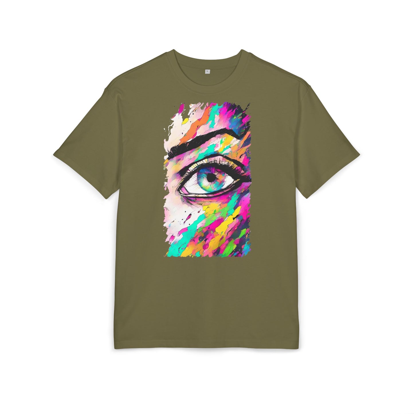 Colorful Eye Graphic Unisex Heavy Oversize Tee, Artistic T-Shirt, Casual Wear, Gift for Art Lovers, Streetwear Trends, Vibrant Style