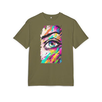 Colorful Eye Graphic Unisex Heavy Oversize Tee, Artistic T-Shirt, Casual Wear, Gift for Art Lovers, Streetwear Trends, Vibrant Style