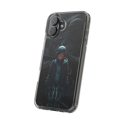 Futuristic Clear Phone Case with Cyberpunk Design - Edgy and Stylish