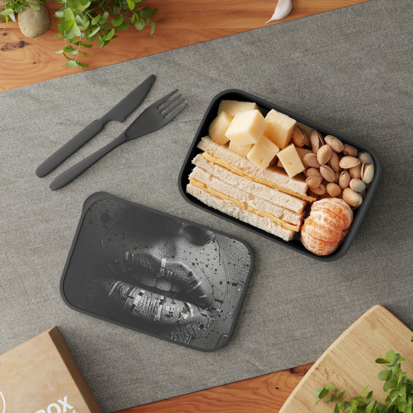 Stylish BPA-Free Bento Box for Lunch, Trendy Meal Prep Container, Eco-Friendly Food Storage, Gifts for Foodies, Portable Utensils Included