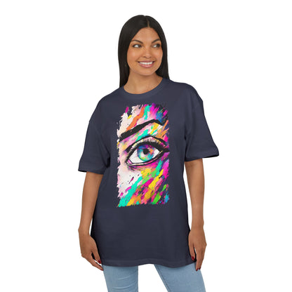 Colorful Eye Graphic Unisex Heavy Oversize Tee, Artistic T-Shirt, Casual Wear, Gift for Art Lovers, Streetwear Trends, Vibrant Style