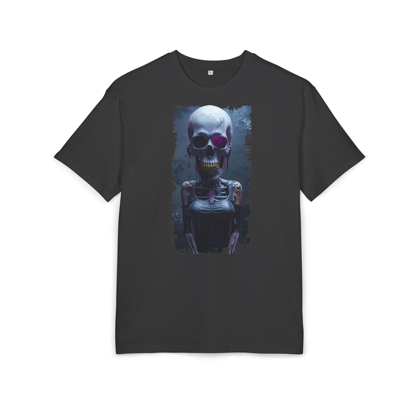 Unisex Heavy Oversize Tee with Skeleton Graphic, Spooky Halloween T-shirt, Casual Graphic Tee, Skeleton Art Shirt, Unisex Halloween Apparel