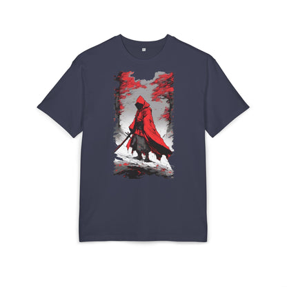 Stylish Unisex Heavy Oversize Tee - Red Hooded Figure Design, Graphic Tee, Casual Wear, Streetwear, Gifts for Men and Women