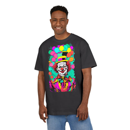 Colorful Clown Graphic Unisex Oversize Tee | Fun Wear, Festival Outfit, Circus Theme, Unique Gift, Statement Shirt