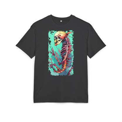 Colorful Skeleton Art Unisex Heavy Oversize Tee | Graphic Tee, Skeleton Shirt, Artsy Gift, Halloween Apparel, Trendy Streetwear