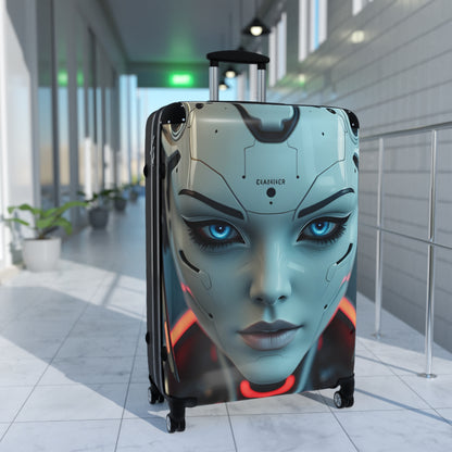 Futuristic Travel Suitcase - Stylish Carry-On for Adventurers, Geek Chic Luggage, Unique Travel Bag, Gift for Travelers, Customizable Design