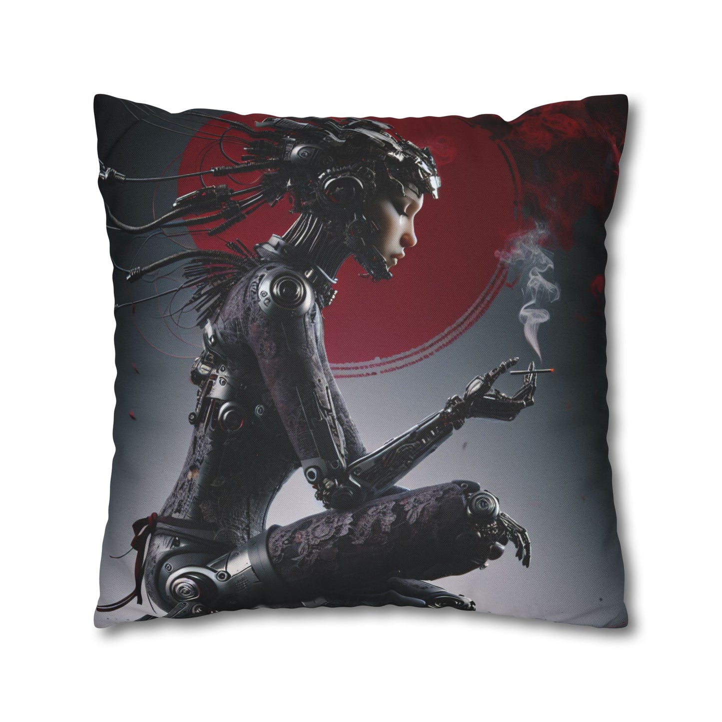 Futuristic Robot Love Pillowcase, Cyberpunk Decor, Gift for Tech Lovers, Modern Home Accent, Unique Housewarming Present