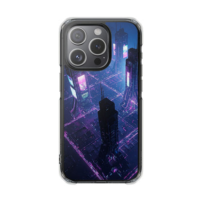Futuristic Cityscape Phone Case, Customizable Clear Impact Case, Gift for Tech Lovers, Unique Phone Accessory, Aesthetic Cell Phone Cover