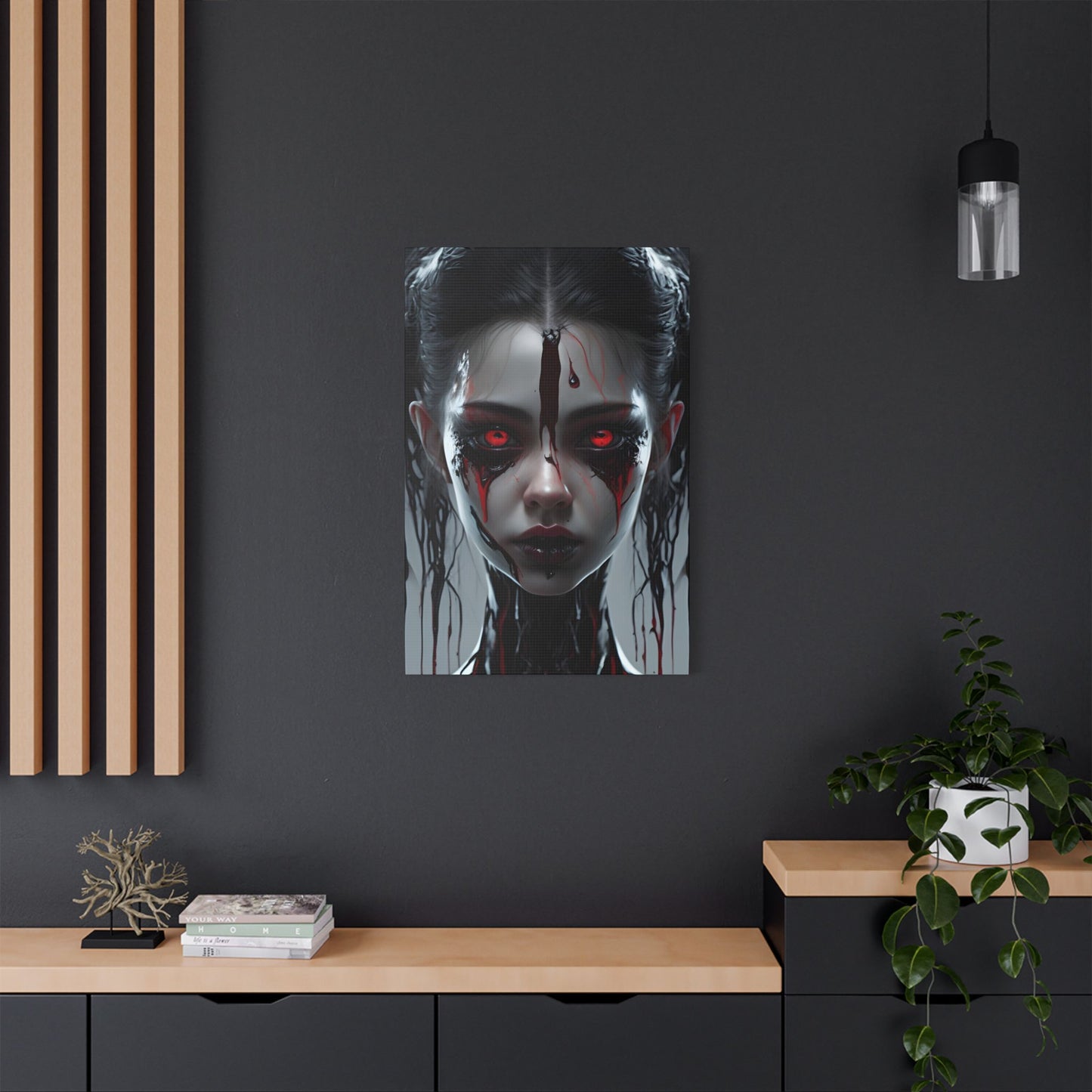 Gothic Wall Art Print, Horror Decor, Stretched Canvas Painting, Unique Home Decor, Dark Art for Halloween, Gothic Aesthetic