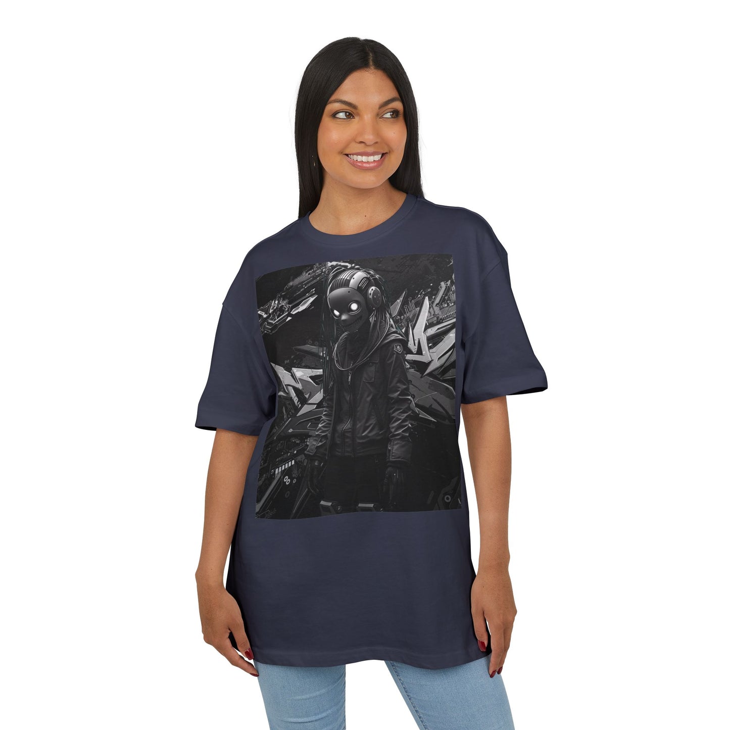 Urban Streetwear Oversize Tee - Futuristic Graphic Design