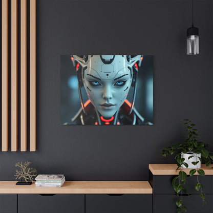 Futuristic Canvas Art Print, Digital Wall Decor, Modern Home Art, Unique Gift for Tech Lovers, Robotic Aesthetic