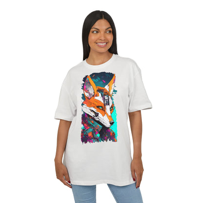 Futuristic Fox Design Unisex Oversize Tee, Graphic Tee, Cool T-Shirt, Unique Gift, Casual Wear