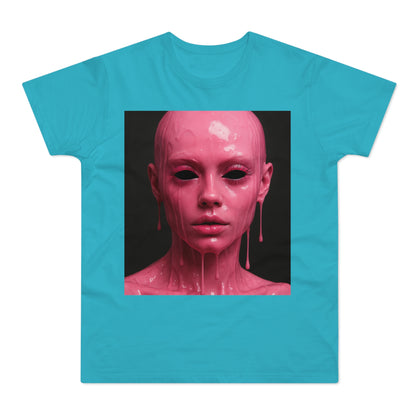 Artistic Pink Melting Face T-Shirt - Trendy Graphic Tee, Unique Gift, Statement Apparel, Festival Wear, Occasional Fashion, Street Style